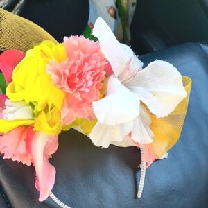 Floral Headband with Pink, Yellow, and White Flowers